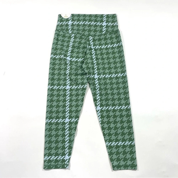 New Aerie Offline Real Me Xtra 7/8 Leggings Hi Rise Green Houndstooth - Picture 3 of 8